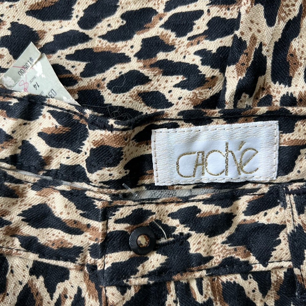Cache Cheetah print Jeans size 14 NWT (30” waist) - Picture 9 of 12